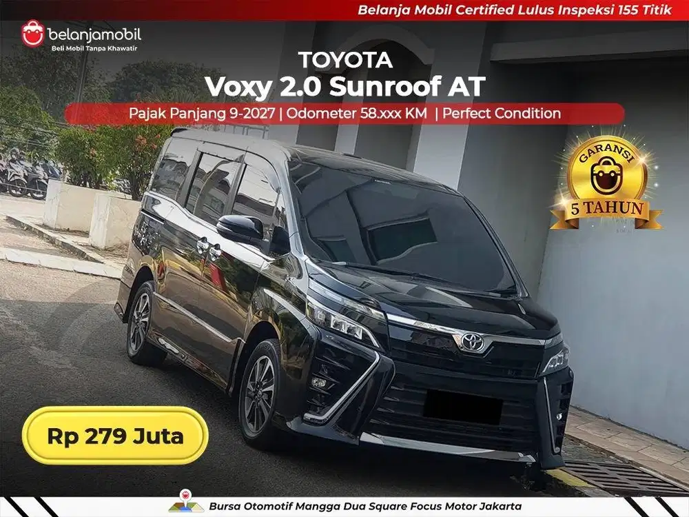 [ GARANSI 5TH ] Toyota Voxy 2.0 Sunroof AT 2020/2021