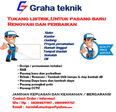TUKANG LISTRIK , Untuk pasang Baru Renovasi dan Peraikan