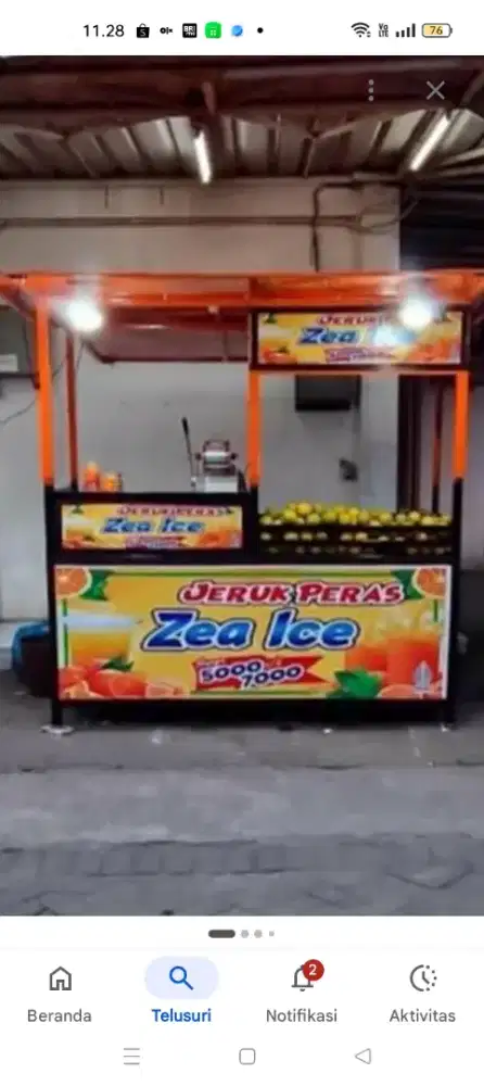 Dijual rombong bekas es jeruk zea ice