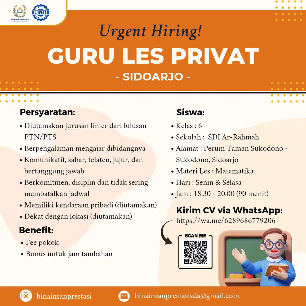 Loker Tutor Les Privat Matematika