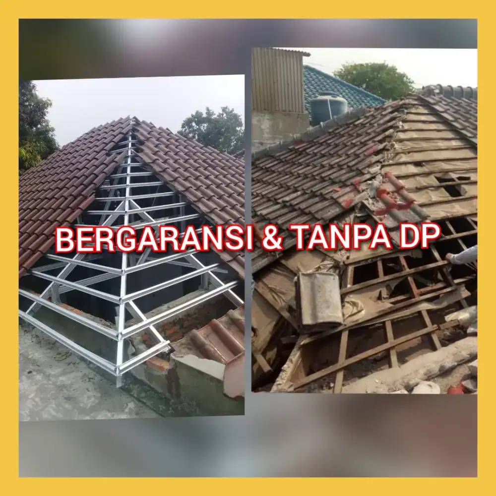 Pemasangan baja ringan dan renovasi atap lama