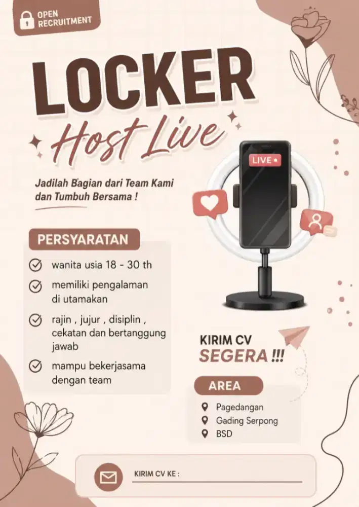 Lowongan kerja host live