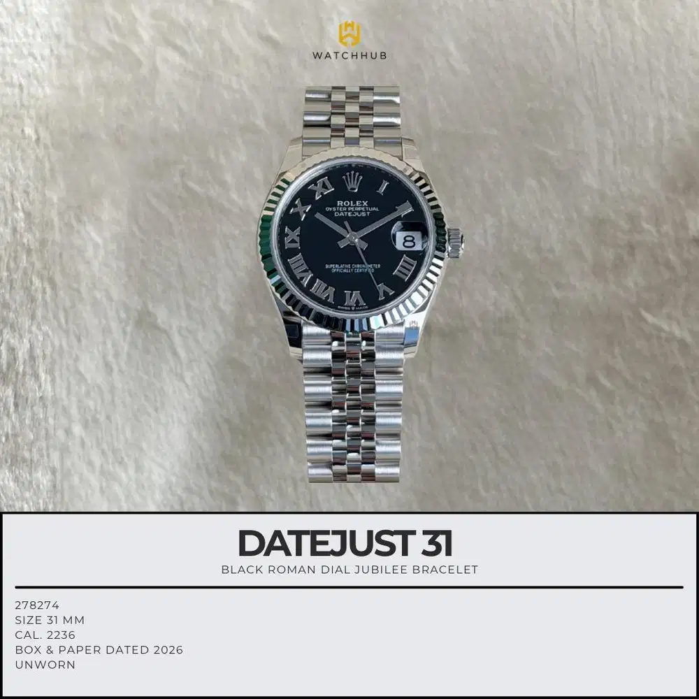 Rolex Datejust 31 Black Roman 278274