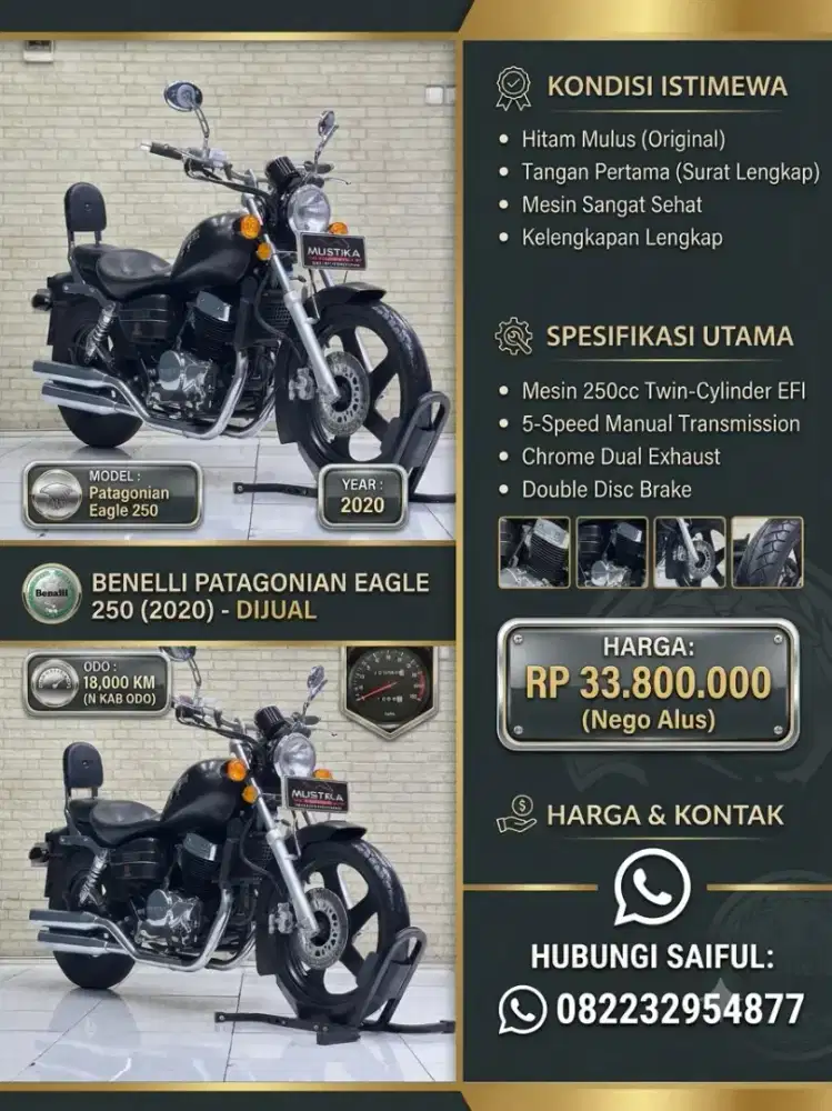 Perfect Condition!!Beneli Patagonian Eagle 250cc 2020 Mulus-Mustika