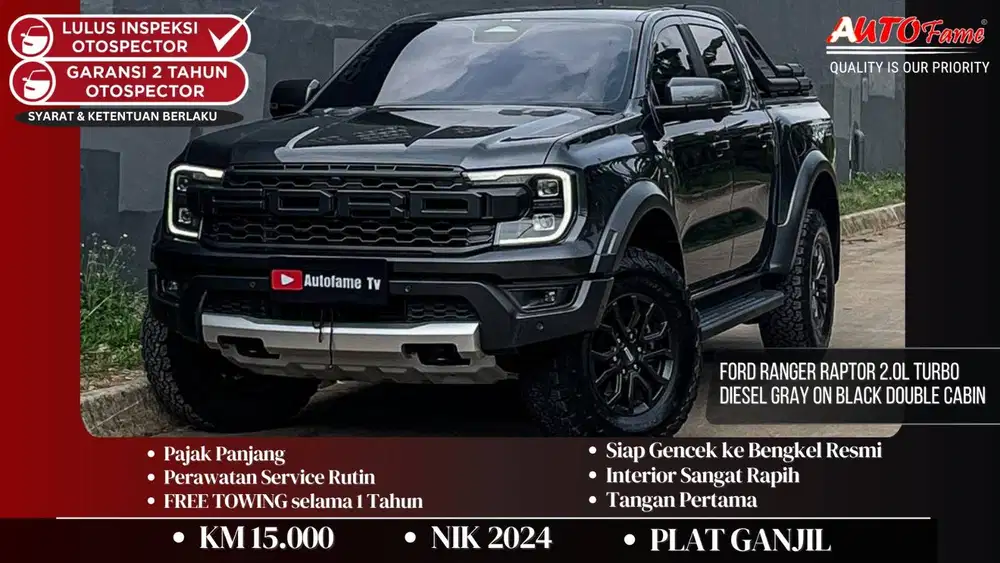 Ford Ranger Raptor 2.0L Turbo Diesel Gray On Black Double Cabin 2024