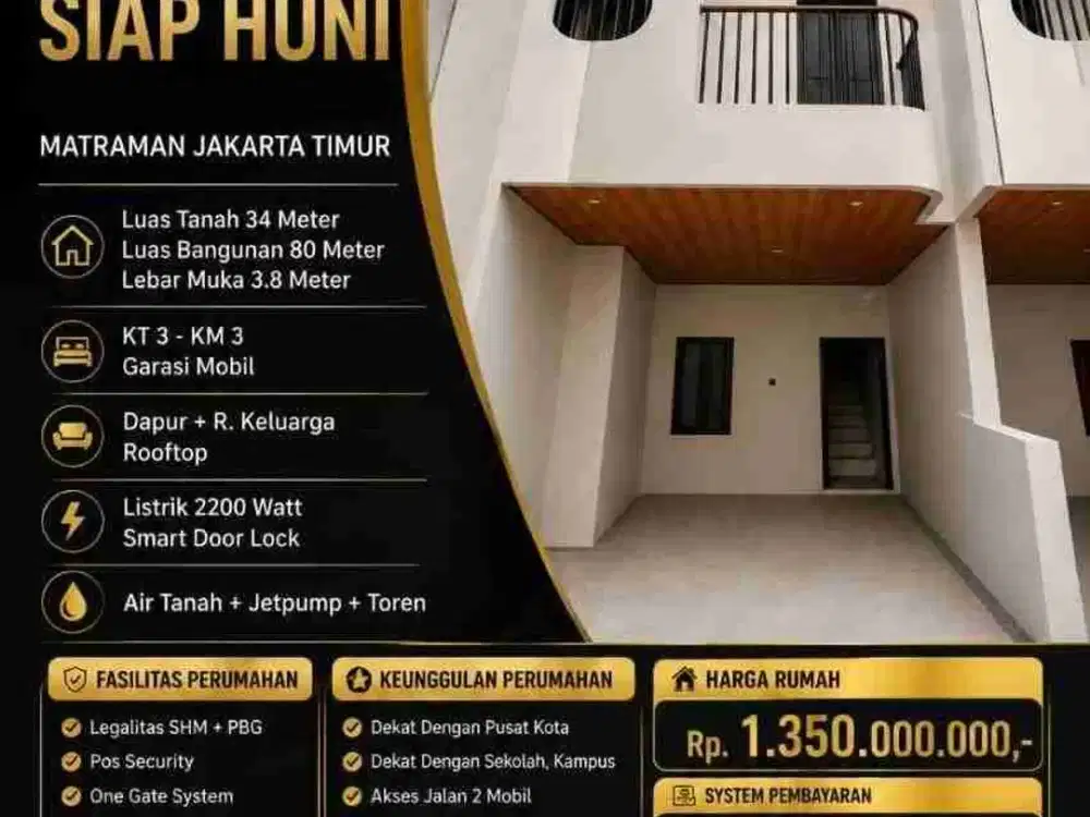 RUMAH ELEGAN GENERASI MILENIAL STRATEGIS DI UTAN KAYU, MATRAMAN
