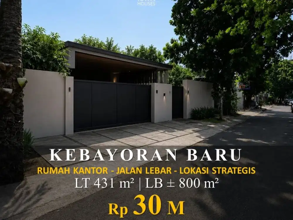 Dijual Rukan 2 Lantai 800M2 Kebayoran Baru - Jalan Lebar Carport 5 Mobil 30M