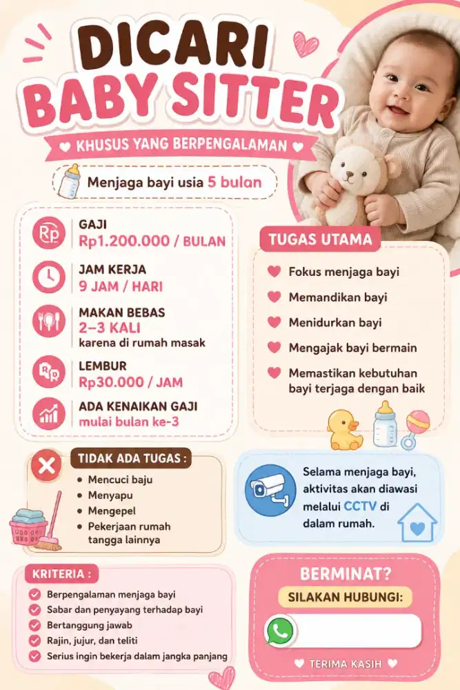 DICARI BABYSITTER PENGALAMAN