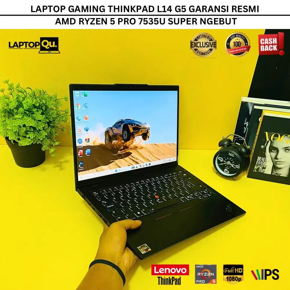 THINKPAD L14 G5 AMD RYZEN 5 PRO 7535U RAM 16GB/SSD 512GB/GARANSI RESMI