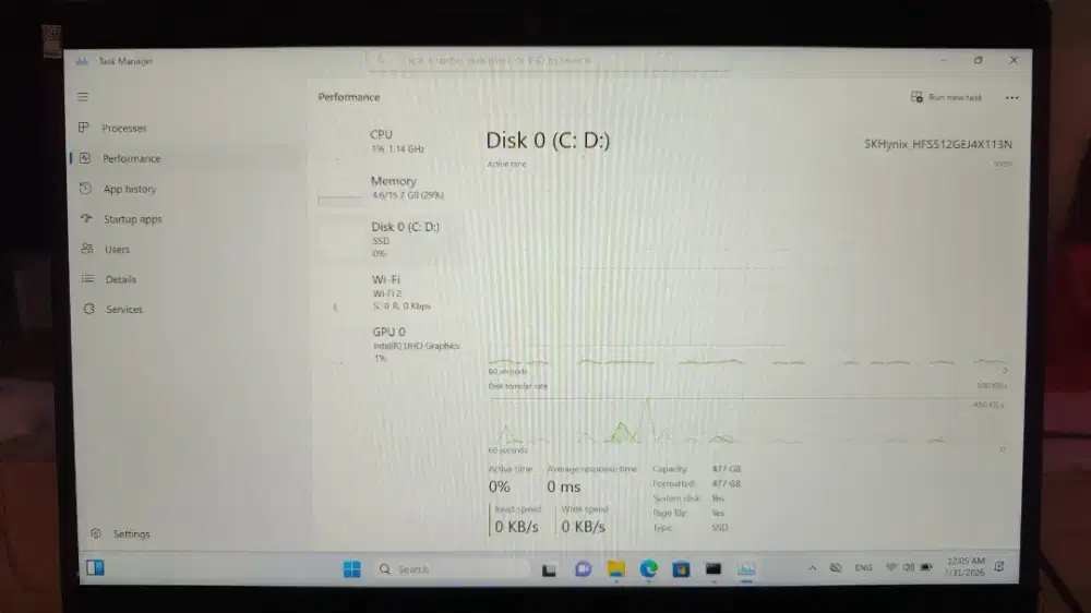 Laptop Core i5 gen 12 ram 16/512 NVME touchscreen