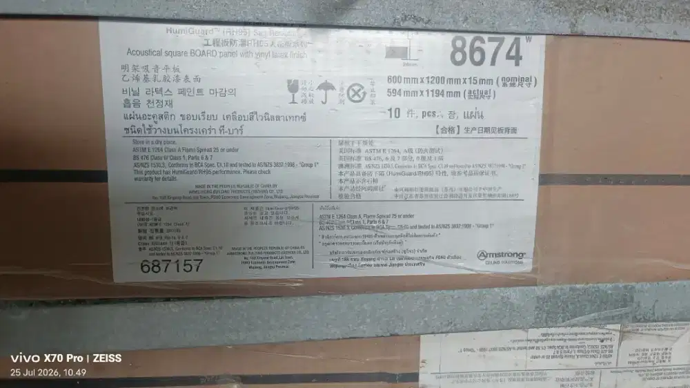 Ceiling Acustic mineral fiber board / box