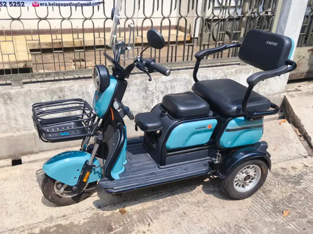 Sepeda Listrik Roda 3 Exotic Sierra 2023 - Aki Baru, KM 400, Lengkap