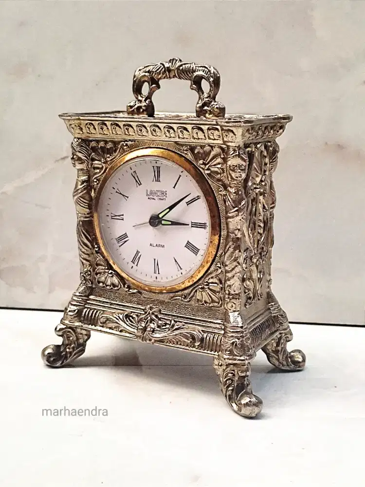 Jam meja manual puteran antik jadul vintage kuno