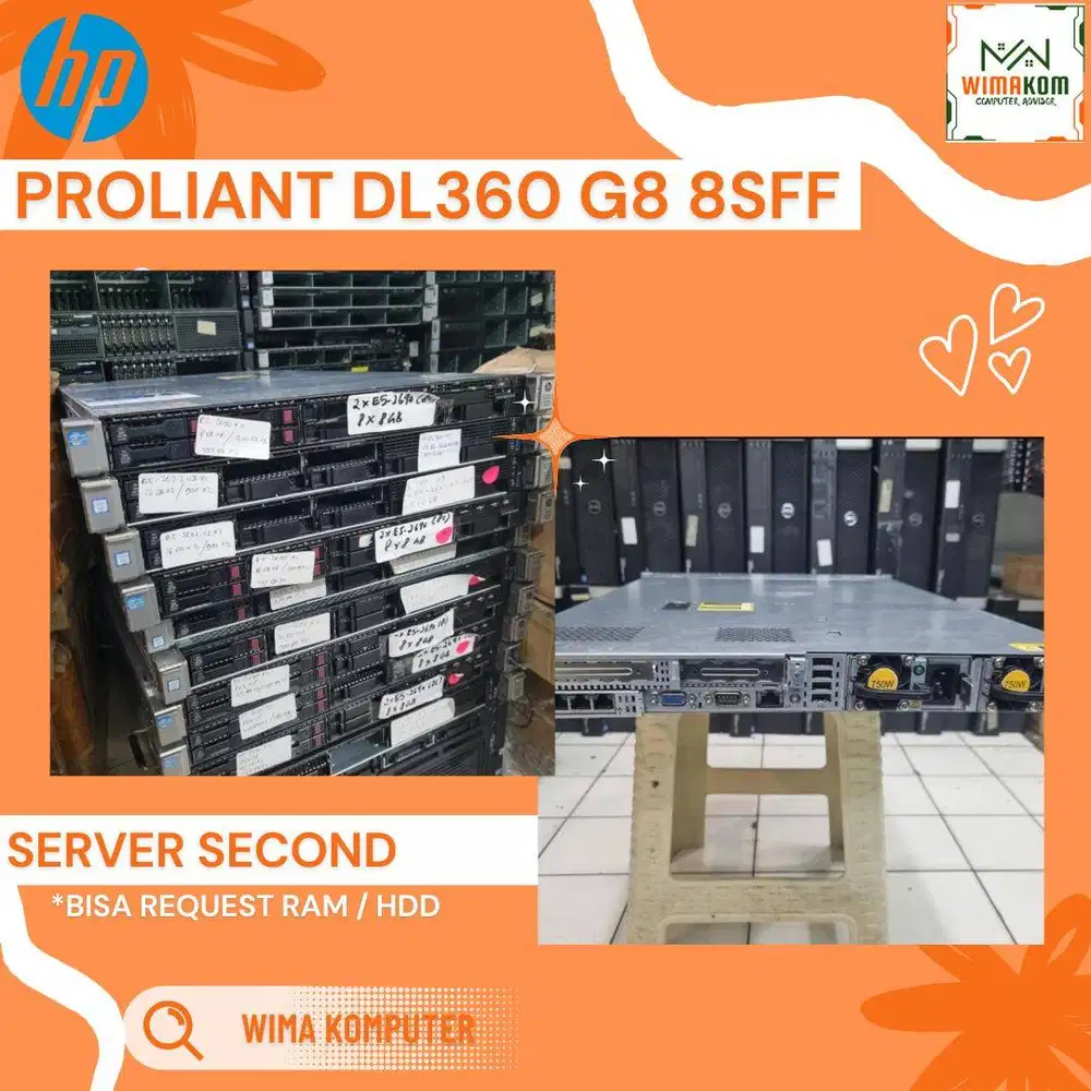 SERVER HP DL360 G8 8 SFF 2x XEON E5-2690 32 CORE RAM 64GB SAS 1.2TB