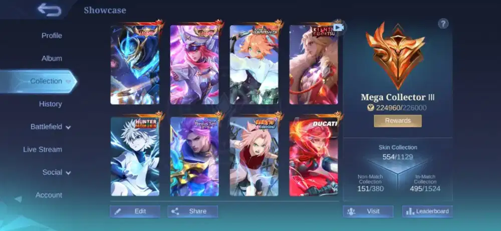 JUAL AKUN ML proplayer