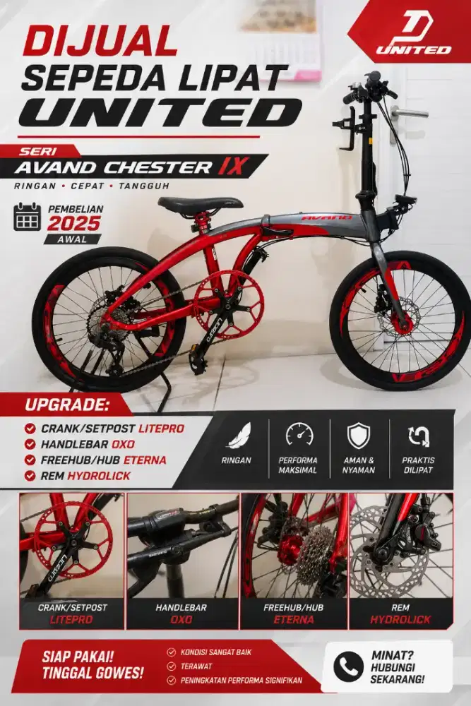 Sepeda Lipat UNITED AVAND CHESTER IX UPGRADE