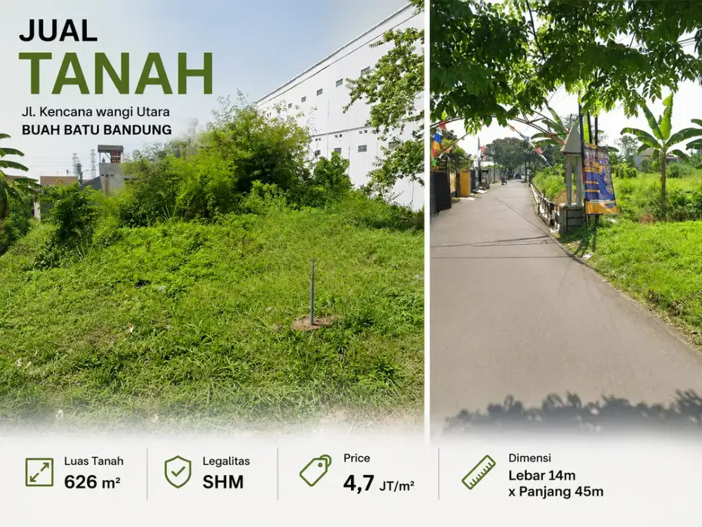 JUAL TANAH LUAS DI BUAH BATU KOTA BANDUNG - LOKASI SSTRATEGIS