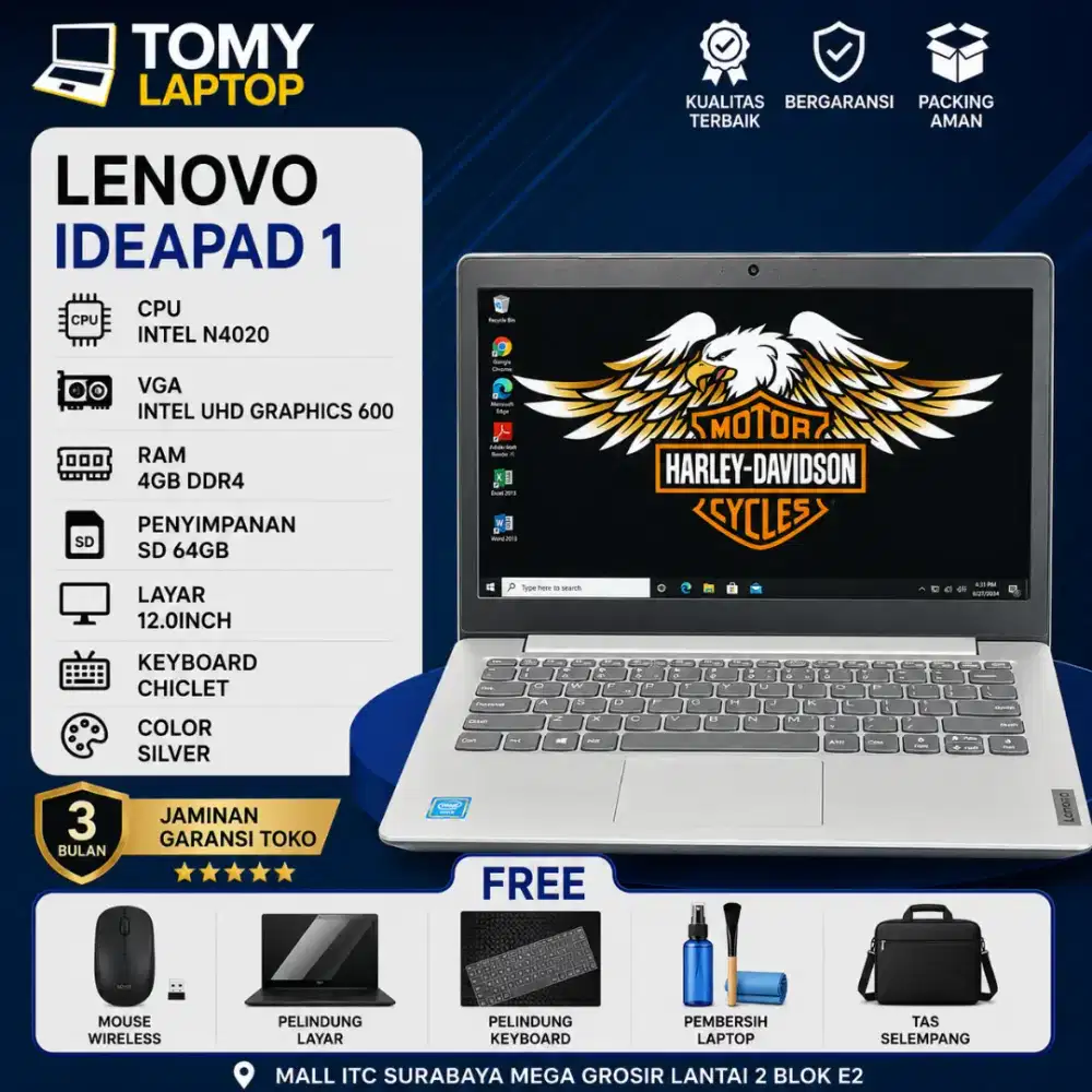 LENOVO IDEAPAD 1 INTEL N4020 INTEL UHD GRAPHICS 600 RAM 4GB SD 64GB