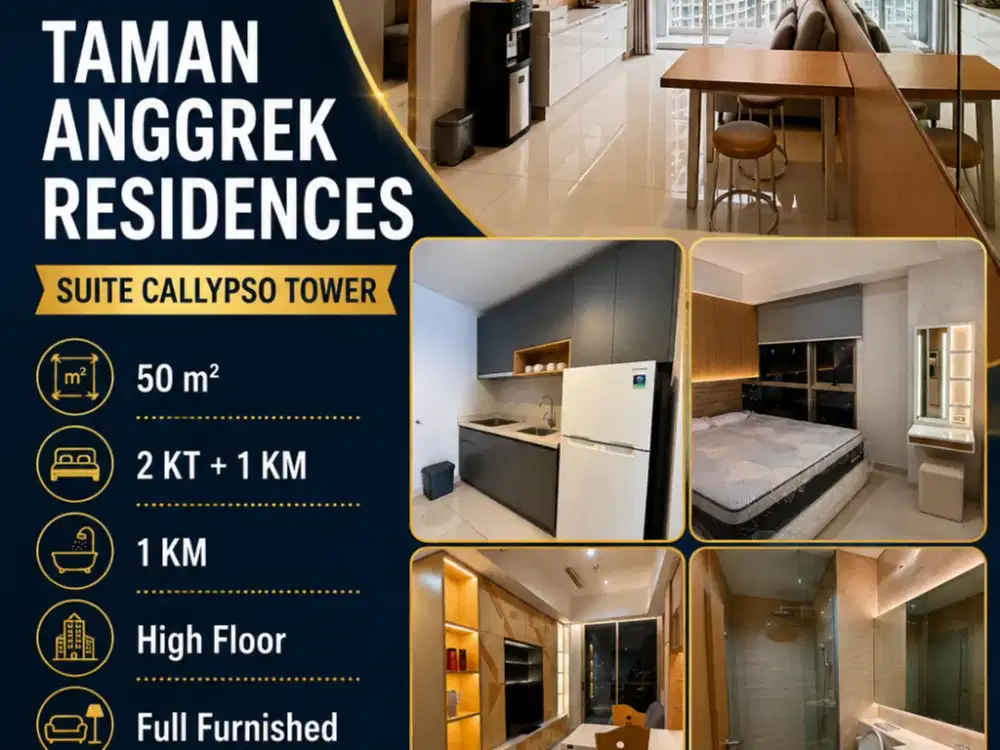 Sewa Apartemen Taman Anggrek Residence 2 BR Full Furnished