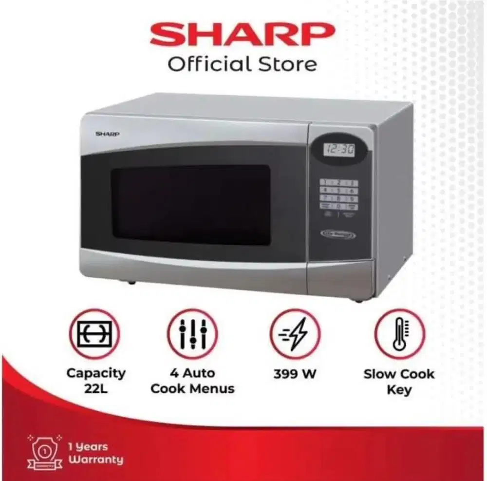 SHARP R-230R[S] Microwave 22 Liter Compact Touch Control Low Wat BARU