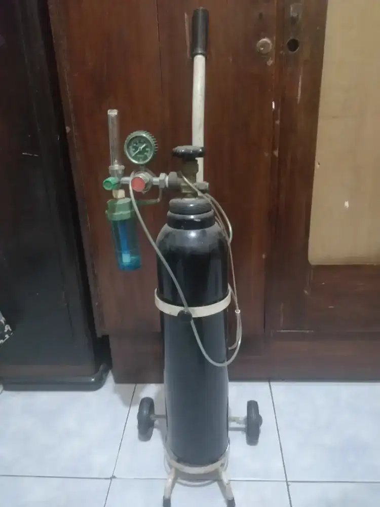 Tabung Oksigen Kosong Set Regulator + Troly