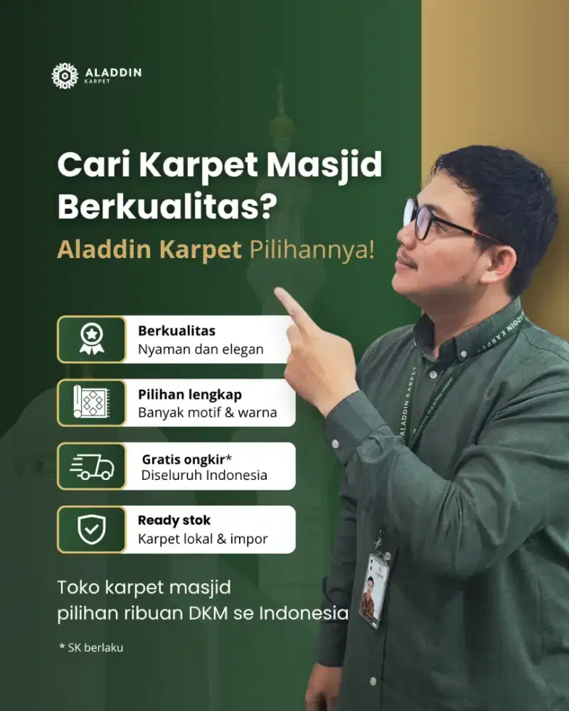 Aladdin karpet solusi kebutuhan masjid anda