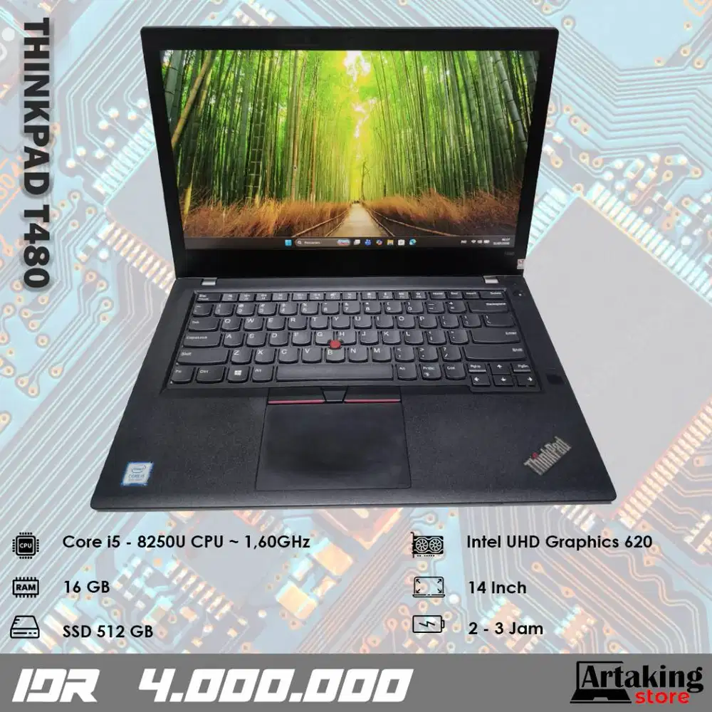 Lenovo Thinkpad T480 - Core i5 - Ram 16 GB - SSD 512 GB