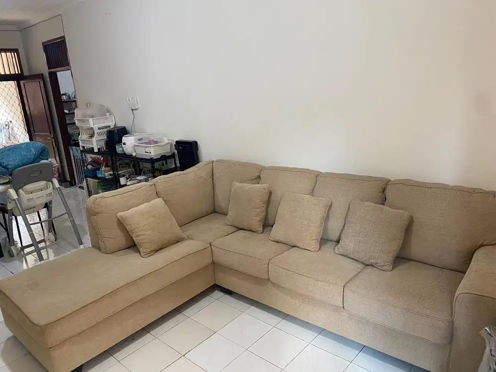 Sofa ASHLEY Letter L Brown