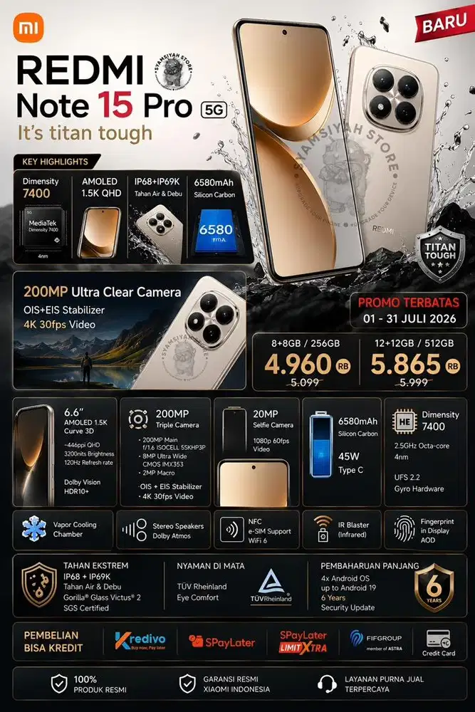 Promo Xiaomi Redmi Note 15 Pro 5G