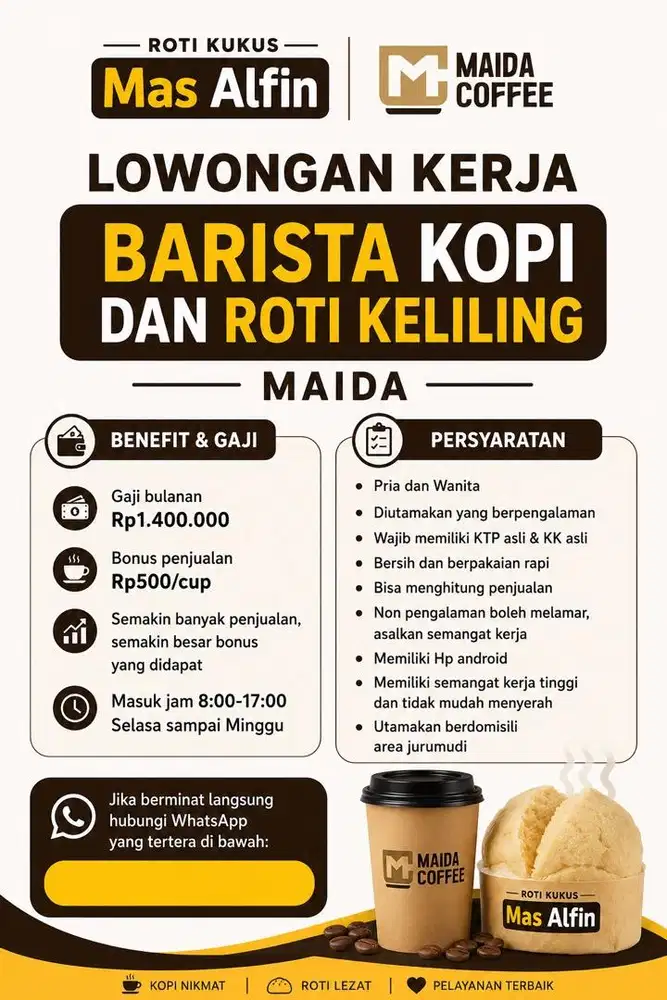 Lowongan kerja kopi dan roti keliling