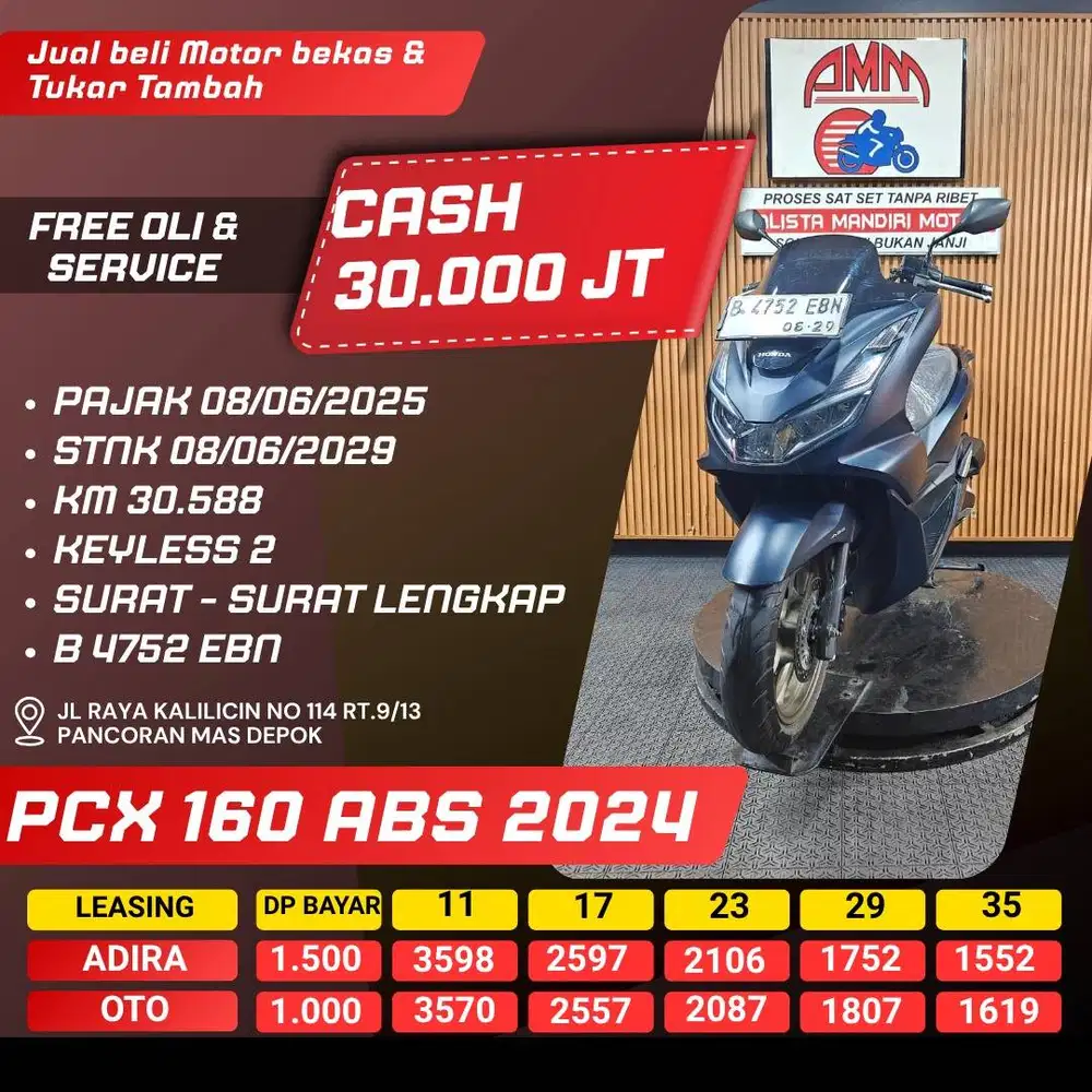 KREDIT DP 1JT PCX 160 ABS 2024 BISA TRADE IN /BAYAR PAKAI CC/PAYLATER
