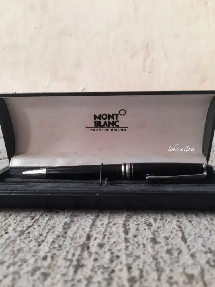 Montblanc Meisterstück Gold Classique Ballpoint Pen Tinta Biru + Box