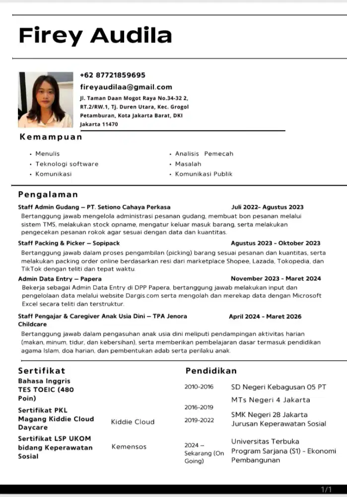 Cari pekerjaan secepatnya