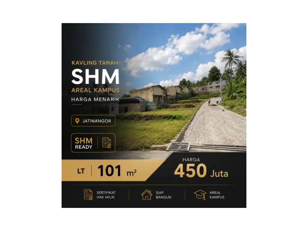 Kavling SHM Jatinangor Siap Bangun Dekat Kampus Harga Mulai 450 Juta