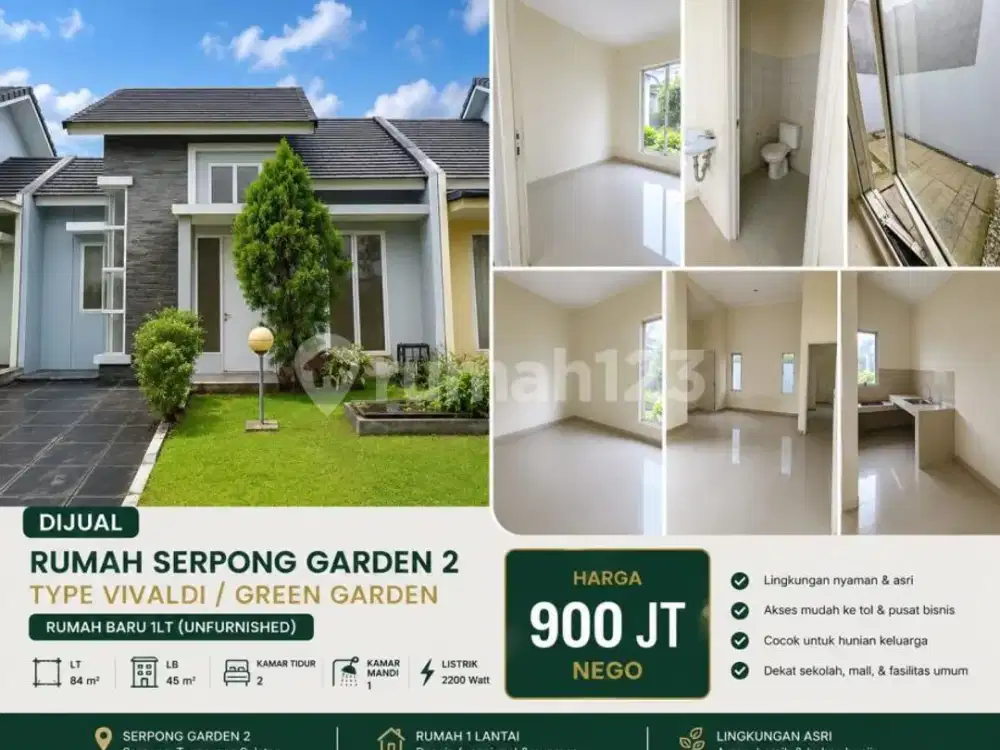 Dijual Rumah Nyaman di Serpong Garden 2