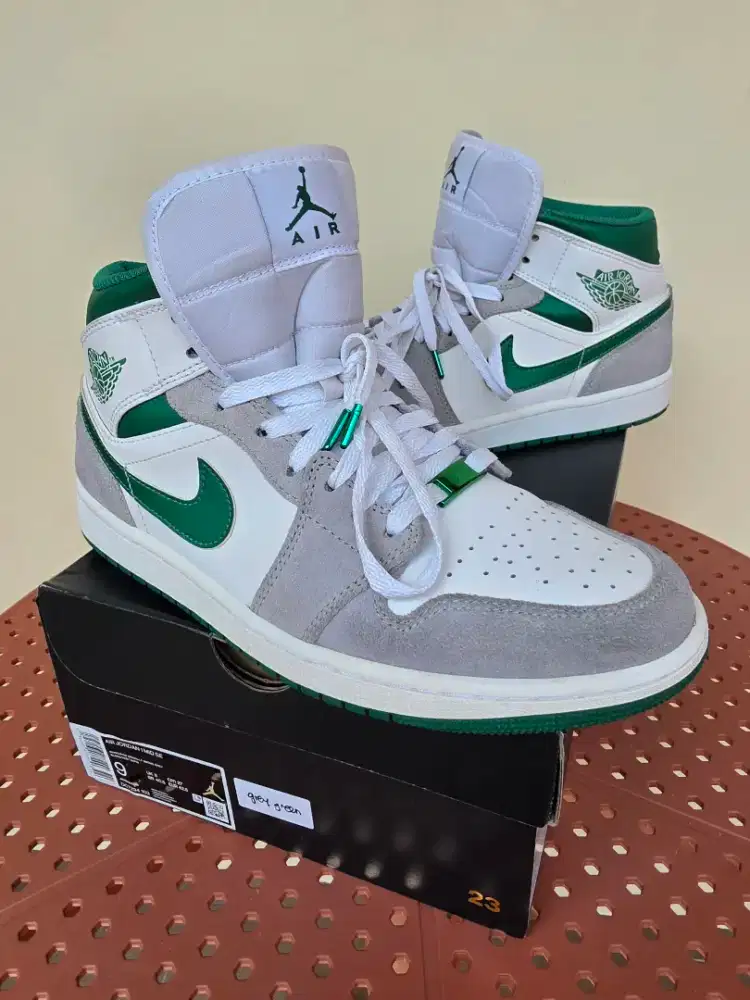 Original Second Nike Air Jordan Mid SE Grey Pine Green Size 42,5