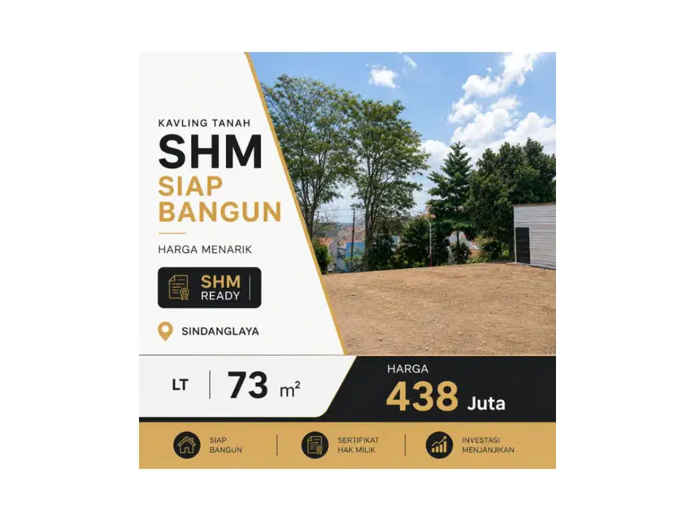 Tanah Kavling Siap Bangun Legalitas SHM Kawasan Sindanglaya