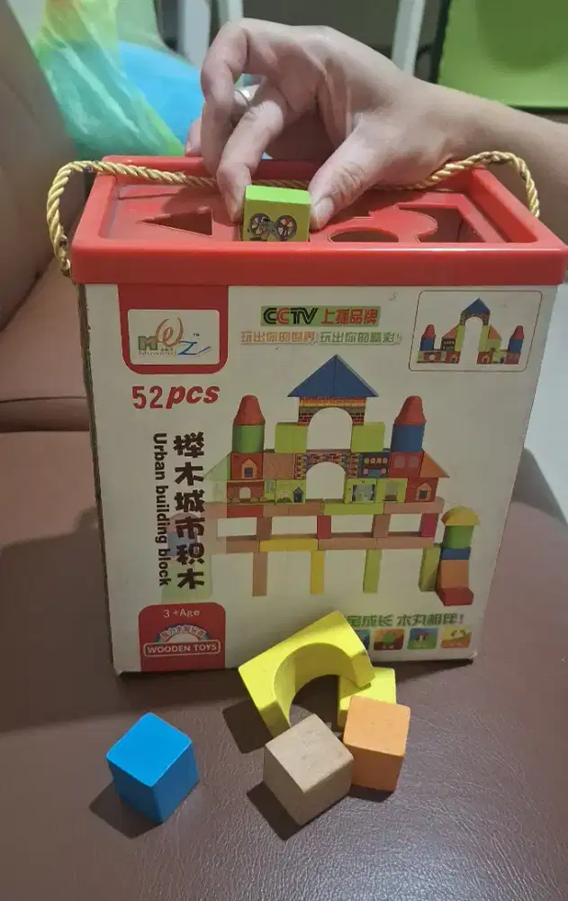 Mainan Edukasi Balok Kayu Urban Building Block 52pcs - Wooden Toys