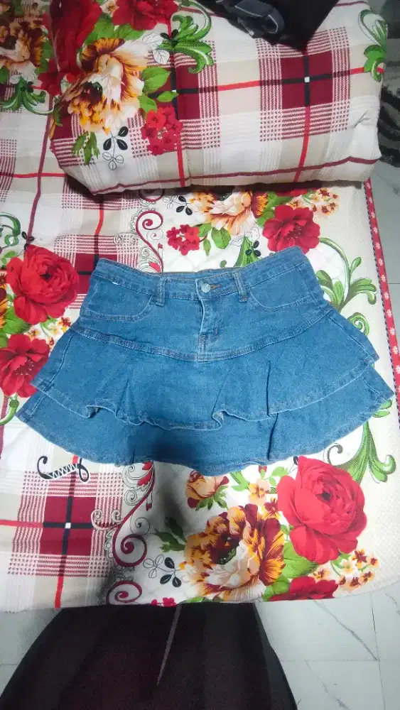 Rok jeans mekar ukuran XL