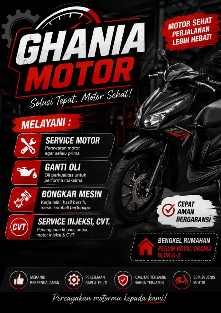 SERVICE MOTOR 50K (MENERIMA HOME SERVICE) area SBY & SDA