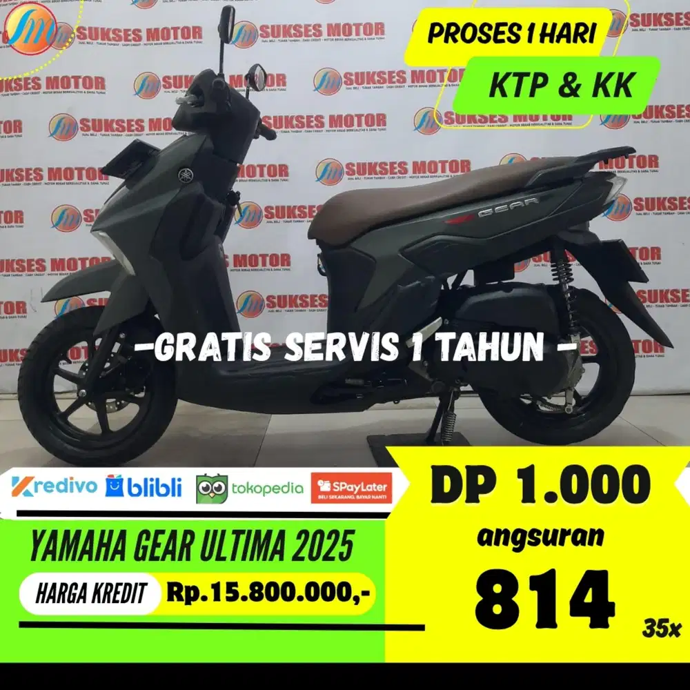 YAMAHA GEAR ULTIMA 2025 KREDIT DP 1 JUTA ANGSURAN SANGAT RENDAH KTP KK