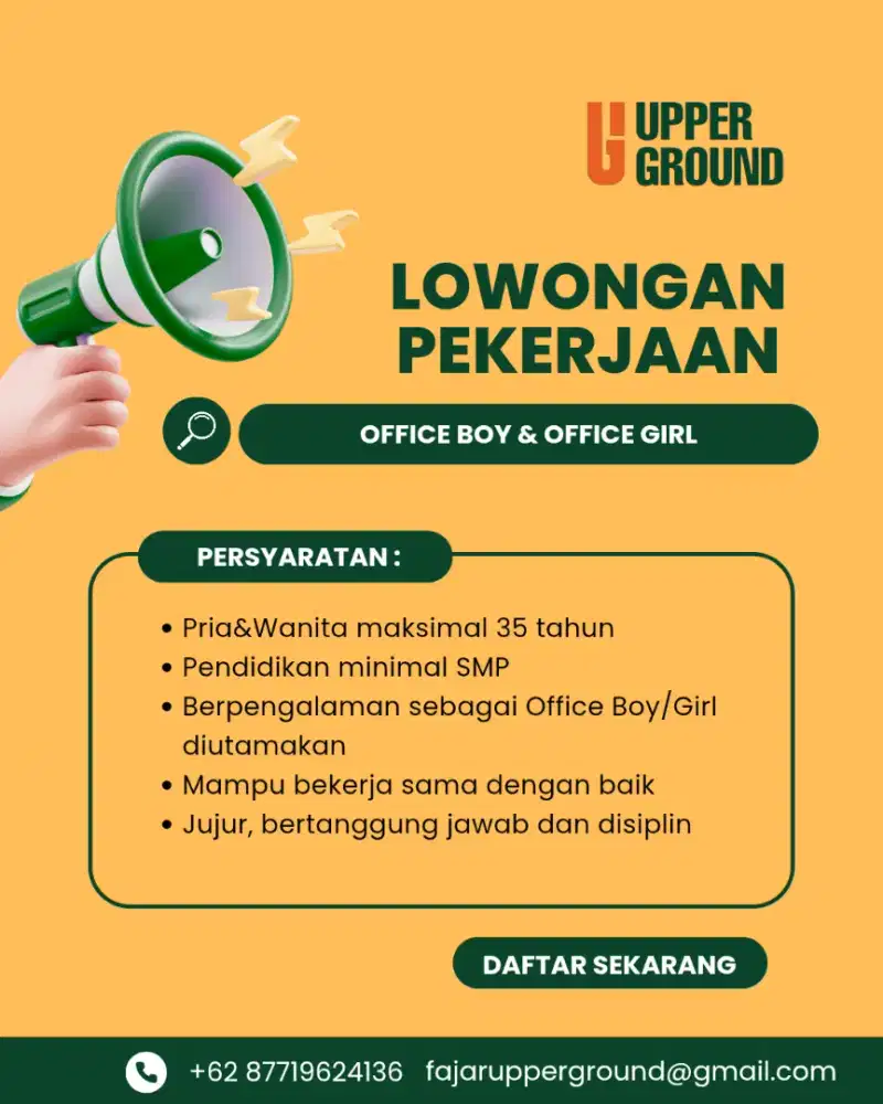 Dibutuhkan OB Laki-Laki