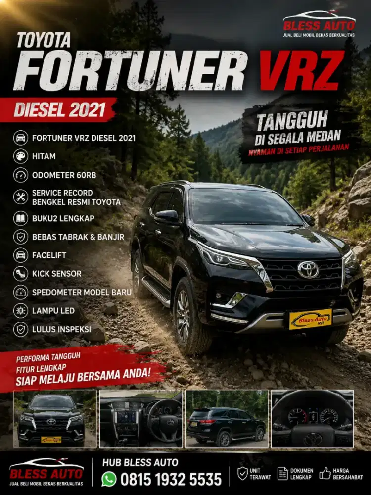 Toyota Fortuner VRZ 2021 Tdp50jt / 2020 hitam 2022 facelift diesel