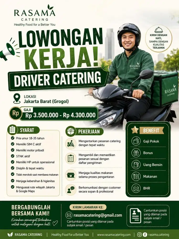 LOWONGAN KERJA UNTUK DRIVER CATERING