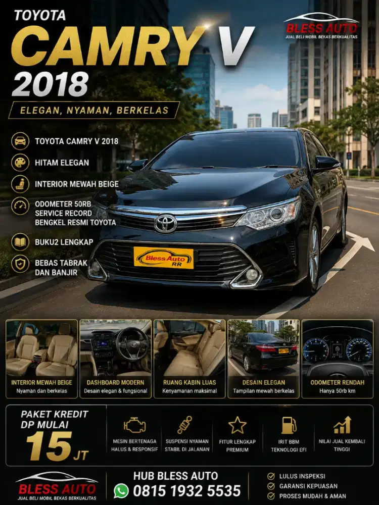 Toyota Camry V 2018 tdp15jt 2019 record facelift 2017 hitam