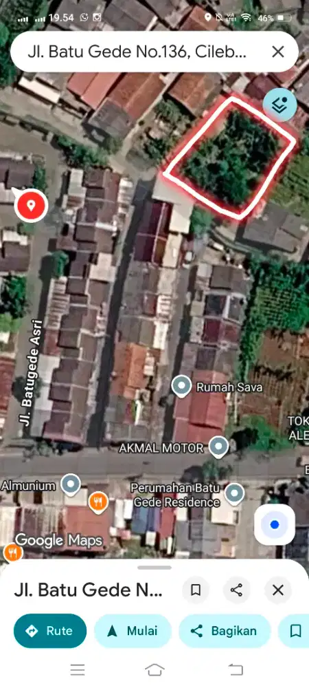 Tanah 500m SHM 850 JT nego Cilebut Batu gede