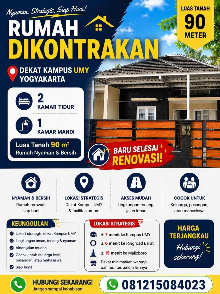 Rumah Baru Renov Dikontrakkan