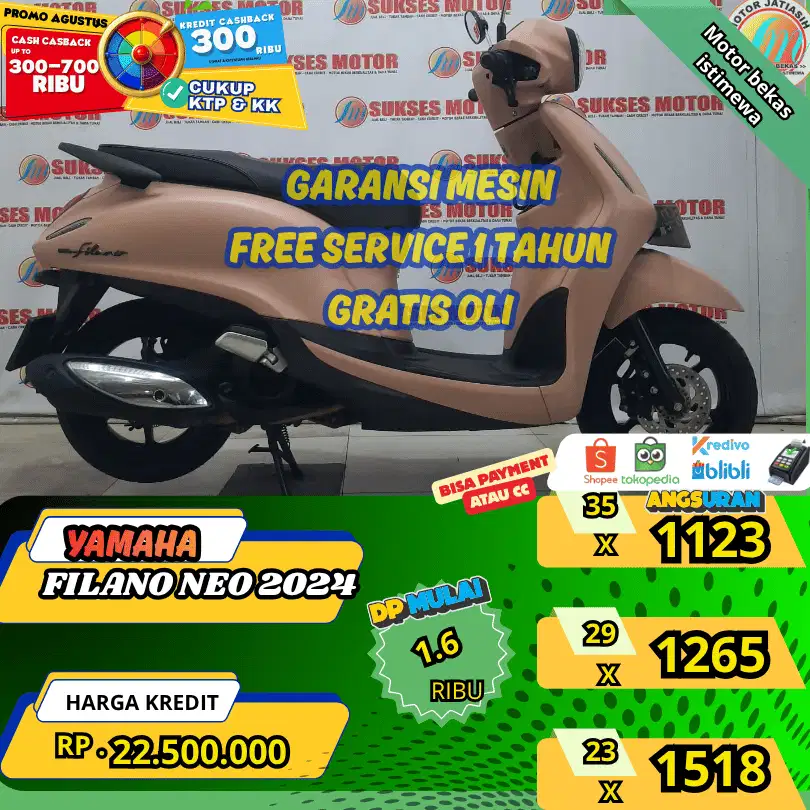 YAMAHA FILANO NEO 2024 BISA PAYMENT SPYLATER KREDIVO&CC(SUKSESMOTOR)