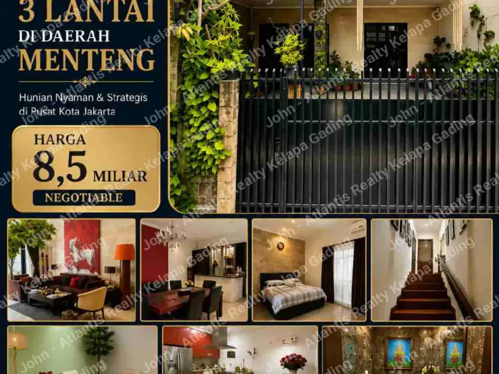 Dijual Rumah cozy 3 lantai di daerah Menteng