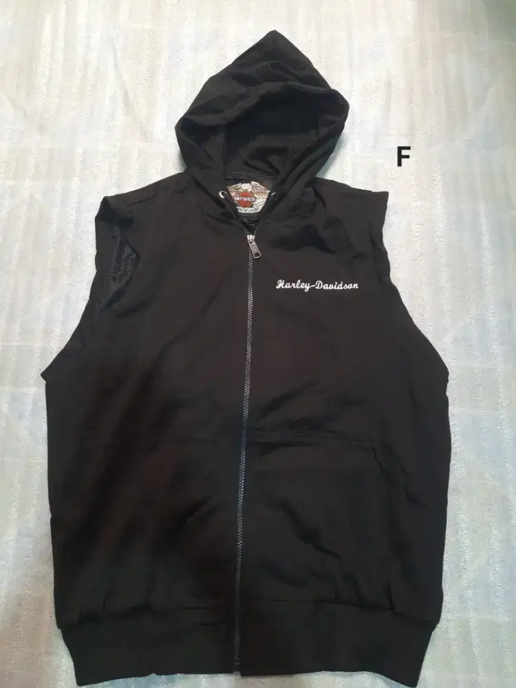 Rompi hoodie harley davidson original full bordir kode F